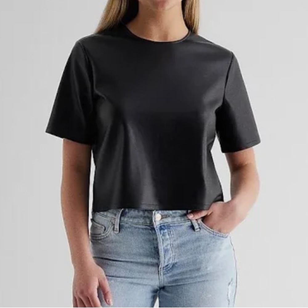 NWT EXPRESS faux leather tee